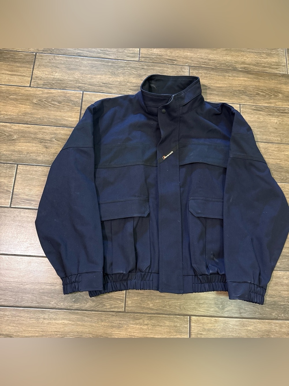 Workrite Flame Resistant FR Jacket Men’s L Blue Full Zip Work Coat 12.4 (ATPV)